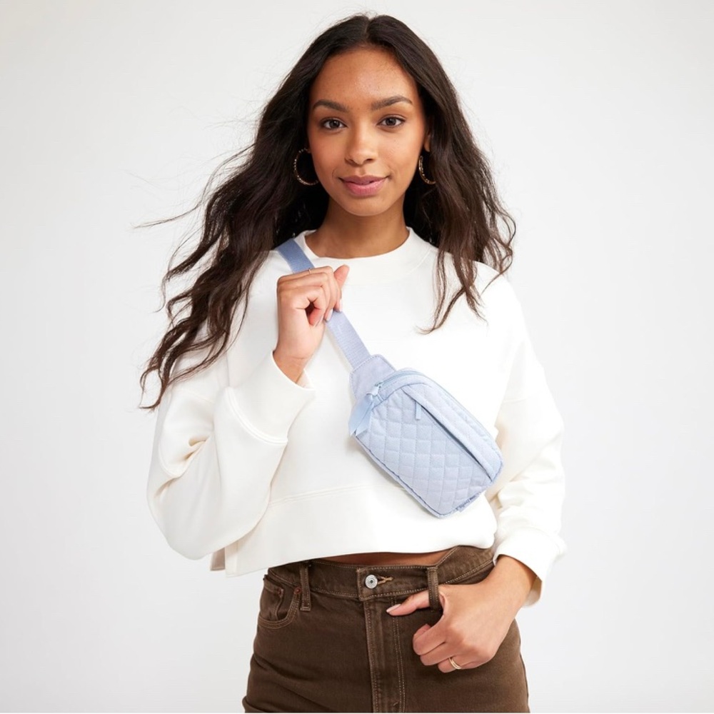 TT: Vera Bradley Women's Denim Mini Belt Bag Sling Crossbody, Light Denim